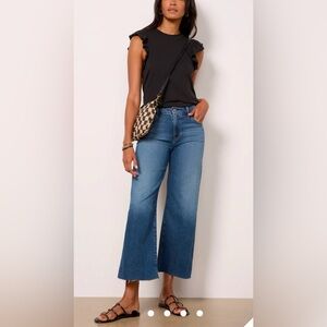 AG Saige Wide Leg Crop with Raw Hem